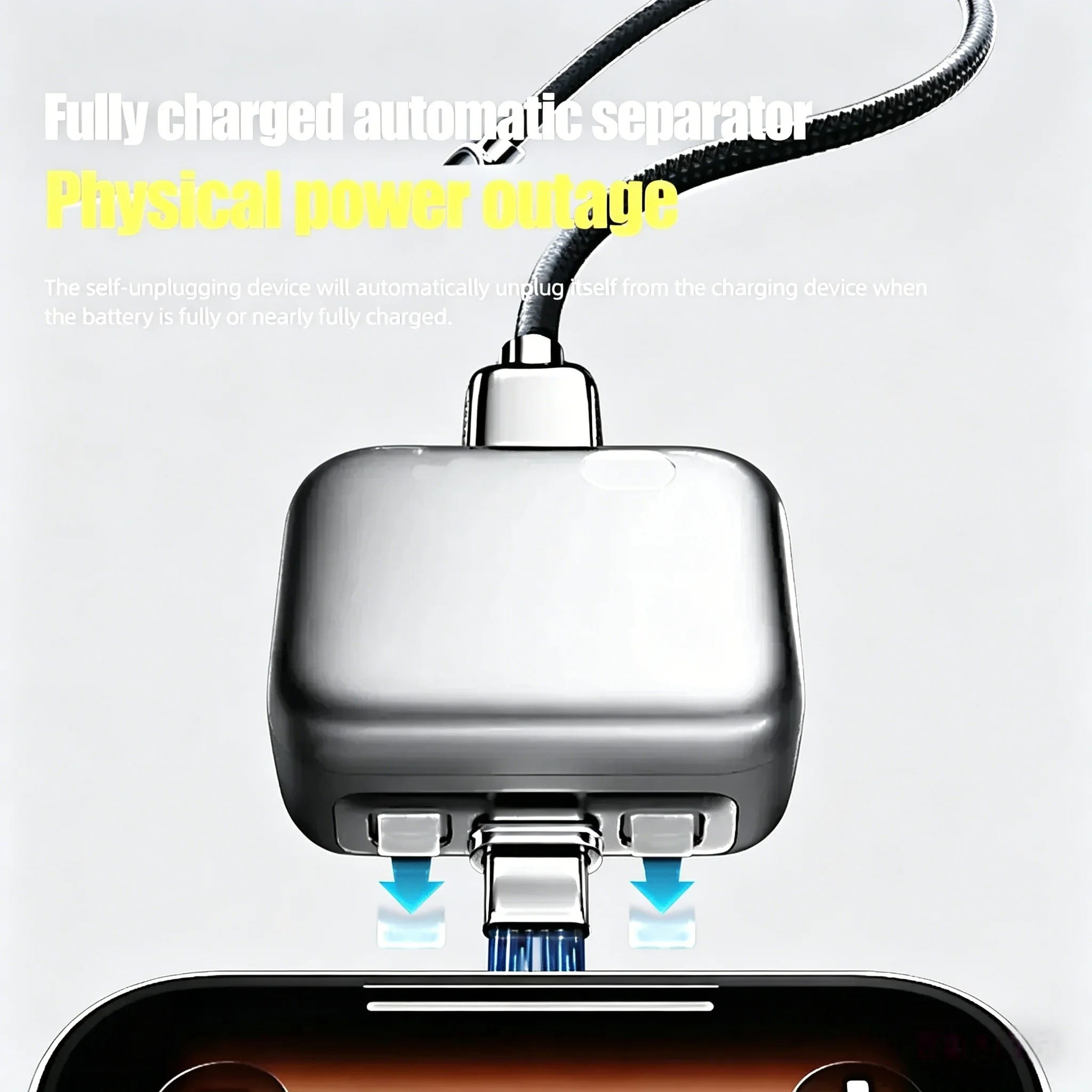 140W Smart Full Charge Self-Cut Type-C Adapter, Universal Auto Disconnect for Night Charging, Overcharge Prevention Separator - Image 4
