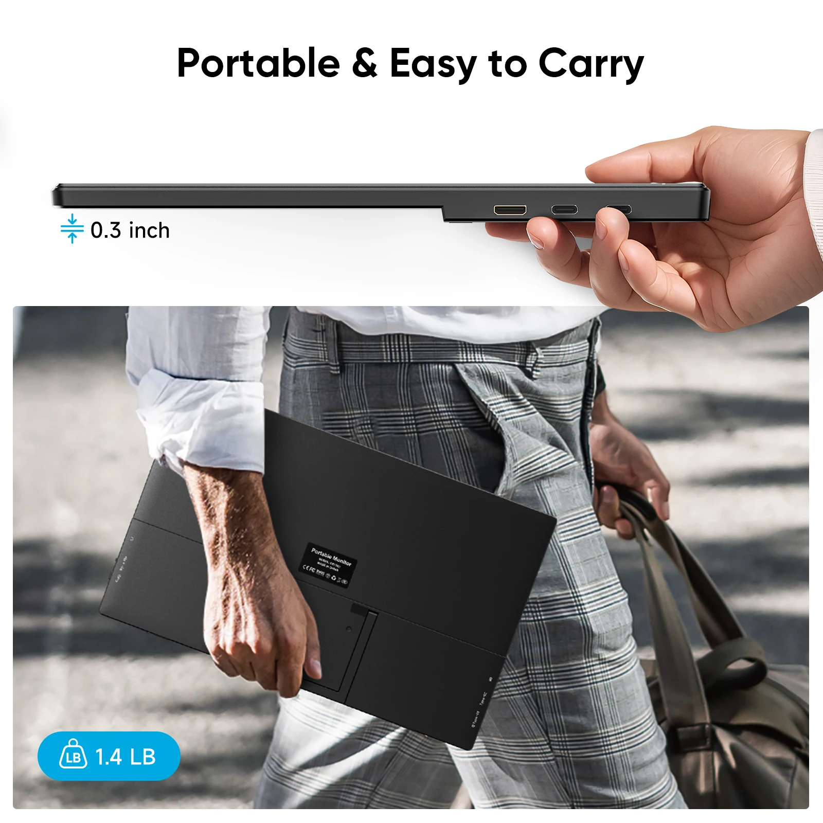 15.6inch External Screen Extender For Phone Laptops Switch Game Plug & Play Portable Monitors for Macbook Chrome Second Monitor - Image 5