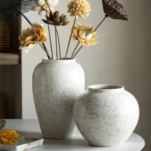 Large Elegant Ceramic Vase - Decorative Jar, Tabletop Floral or Garden Vase - Lightweight, Perfect for Indoor/Outdoor Home,